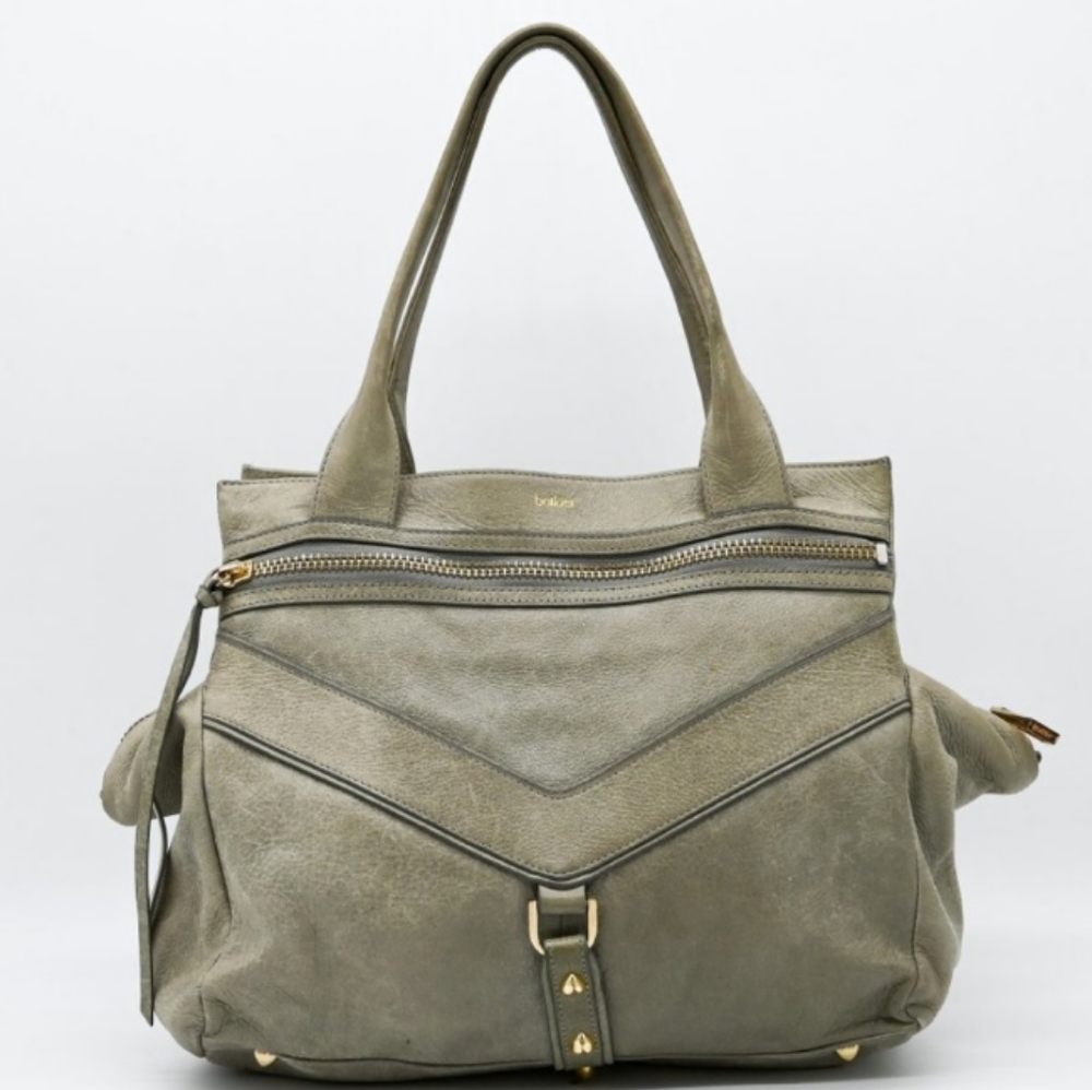 Botkier Oversized Leather Trigger Moto Studded Satchel Bag- New